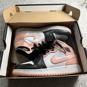 Black and Pink High-Top Sneakers